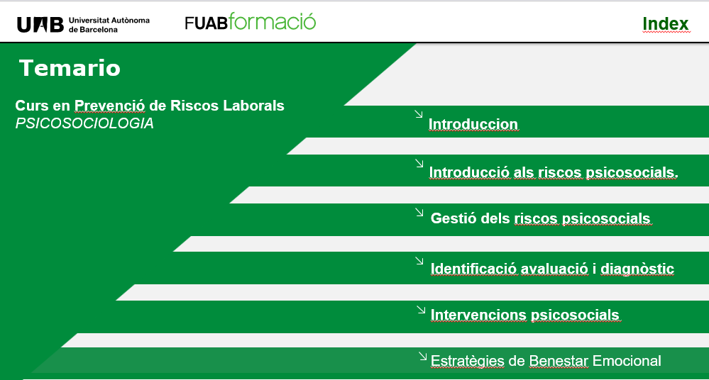 Portada del Curs  -  Gestió Integral dels Riscos Psicosocials UAB
